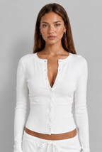 Ribbed Cardigan & Wide Leg Trousers Set