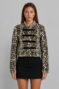 Leopard Print Military Jacket