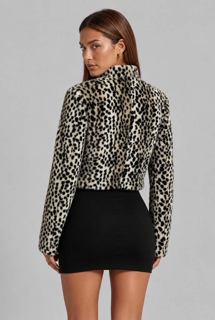 Leopard Print Military Jacket
