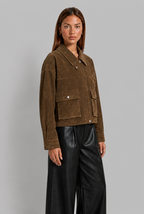 Suede Cropped Jacket with Patch Pockets