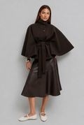 Cape Jacket with Tie Waist
