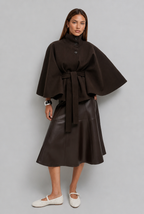 Cape Jacket with Tie Waist