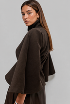 Cape Jacket with Tie Waist