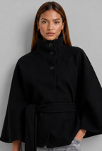 Cape Jacket with Tie Waist