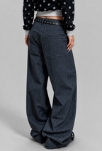 Pinstripe Wide Leg Jeans