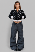 Pinstripe Wide Leg Jeans