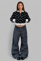 Pinstripe Wide Leg Jeans