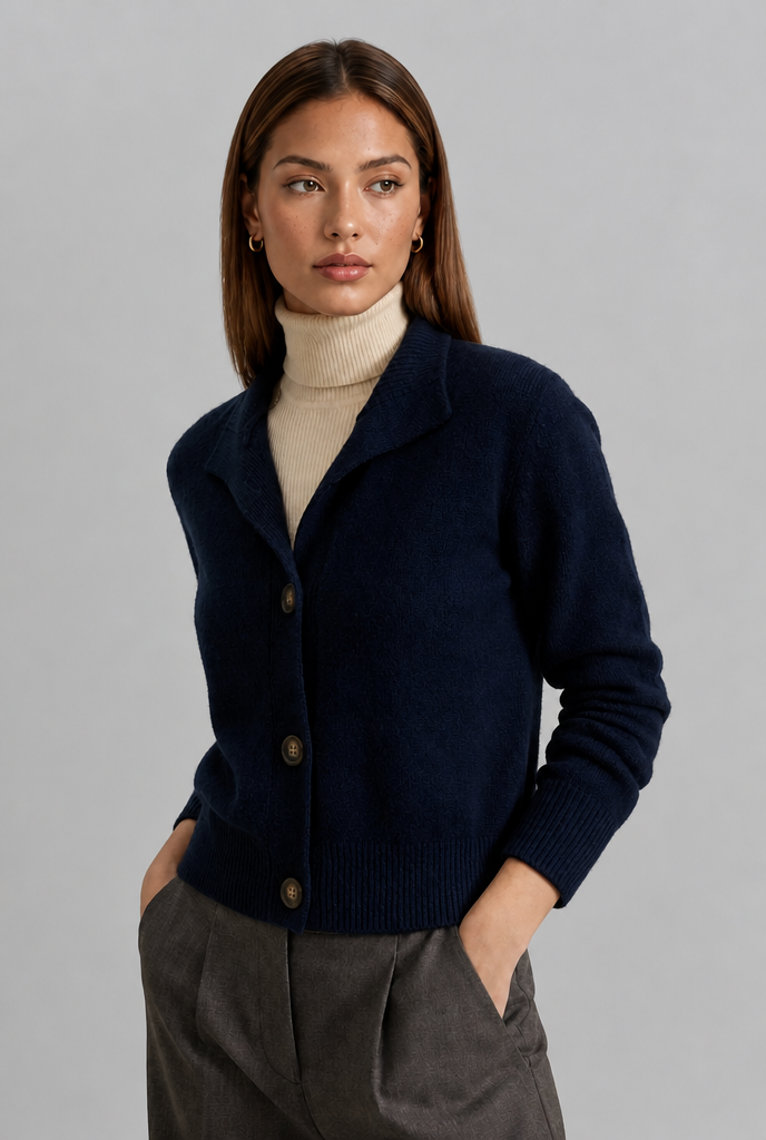 Fitted Collared Cardigan