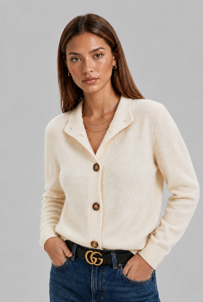Fitted Collared Cardigan