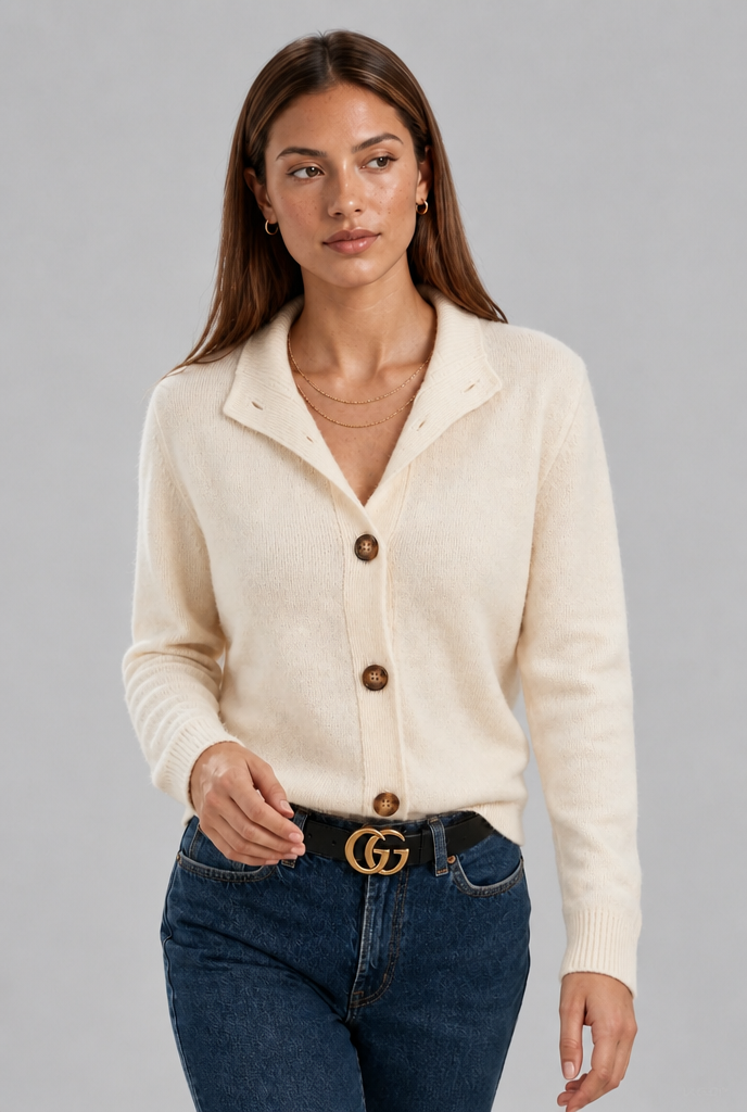 Fitted Collared Cardigan