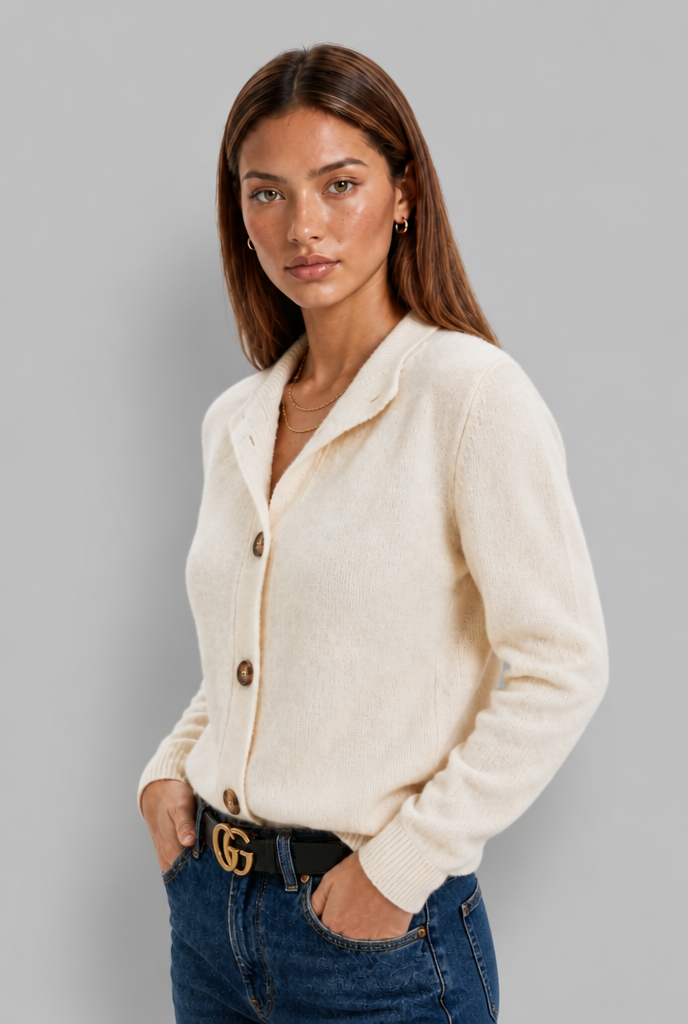 Fitted Collared Cardigan