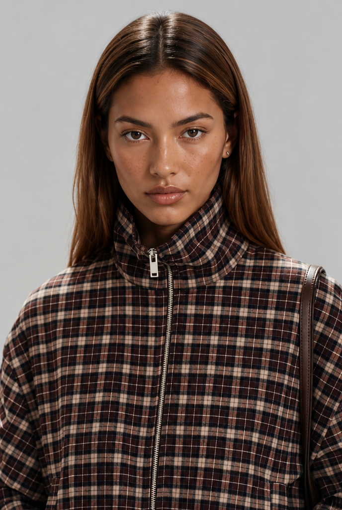 Plaid Jacket & Pleated Skirt Set