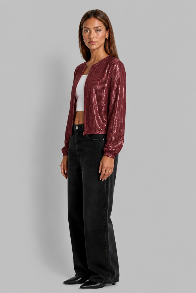 Sequin Bomber Jacket