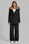 Puffer Coat with Fur Hood