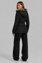 Puffer Coat with Fur Hood