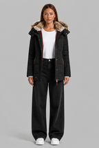Puffer Coat with Fur Hood
