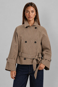 Gingham Trench Jacket with Belt