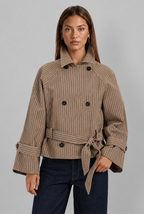 Gingham Trench Jacket with Belt