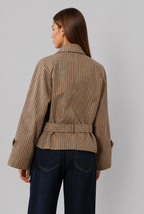 Gingham Trench Jacket with Belt