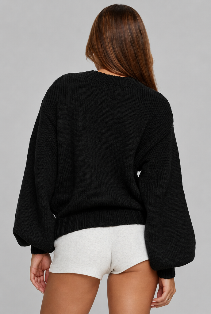 Oversized Ribbed Knit Cardigan