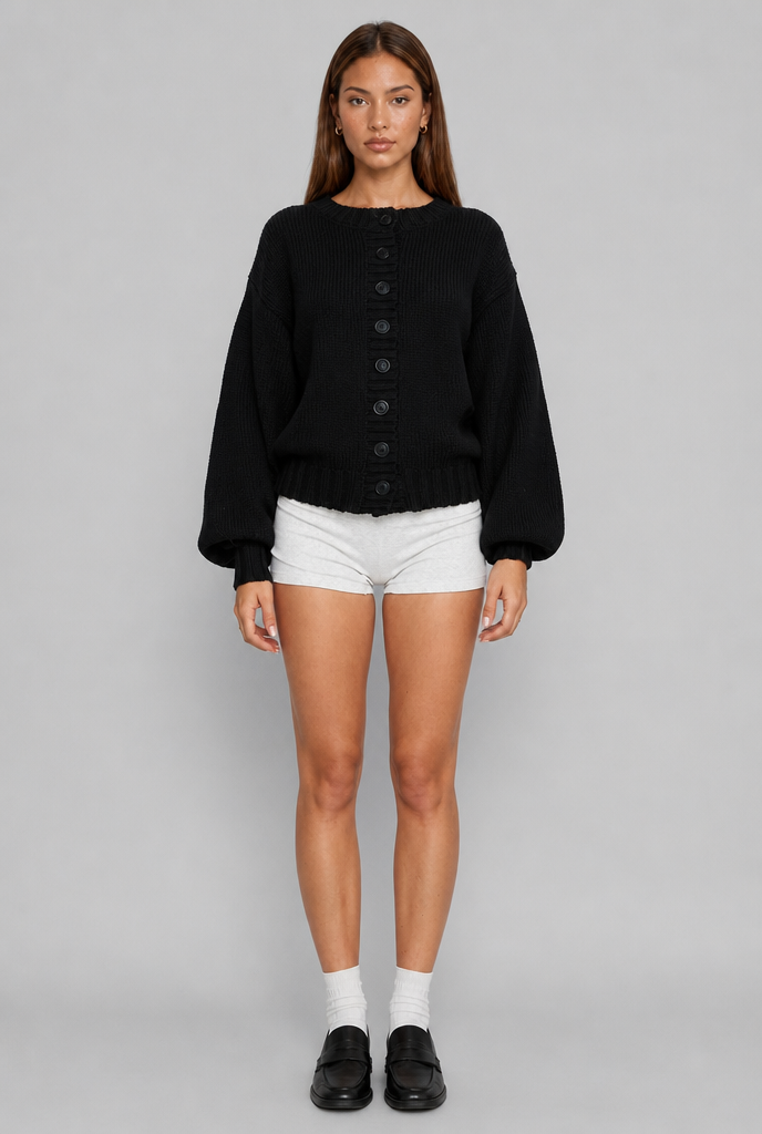 Oversized Ribbed Knit Cardigan