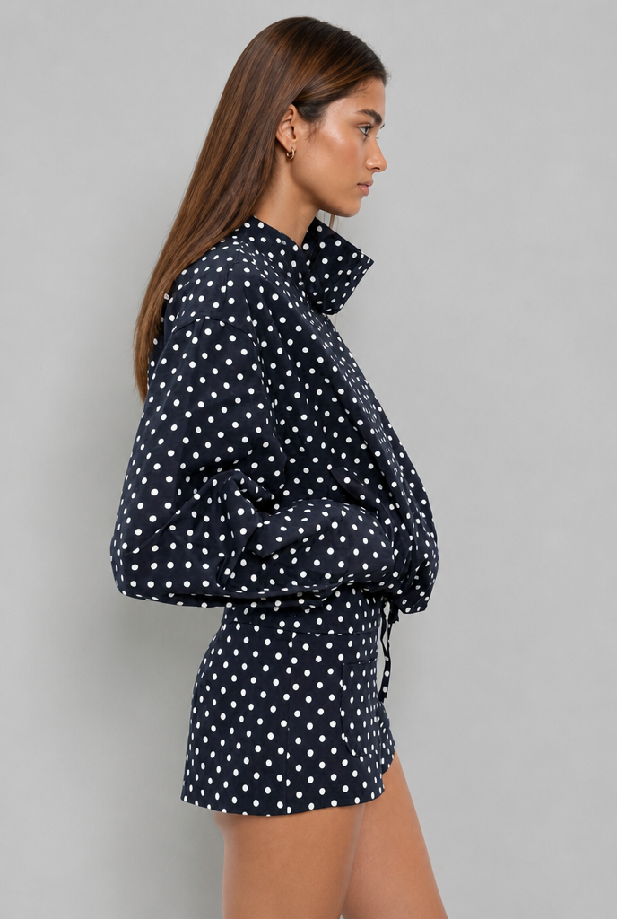 Polka Dot Jacket & Shorts Set