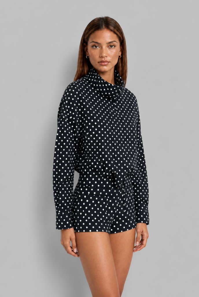 Polka Dot Jacket & Shorts Set