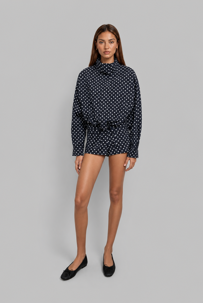 Polka Dot Jacket & Shorts Set