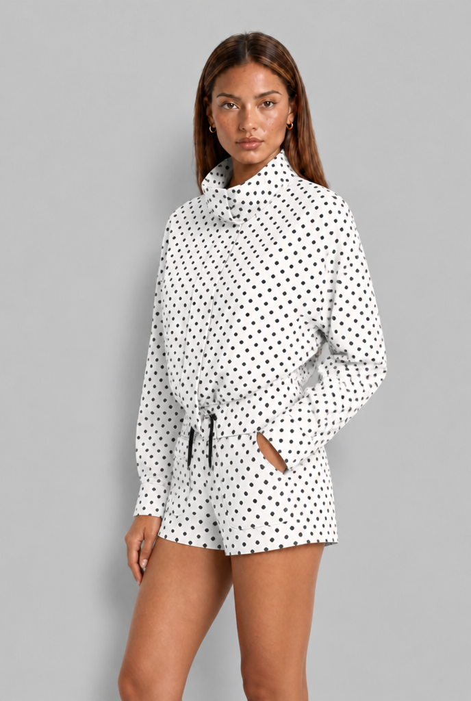 Polka Dot Jacket & Shorts Set