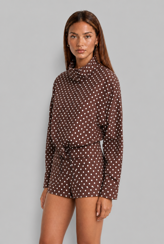 Polka Dot Jacket & Shorts Set