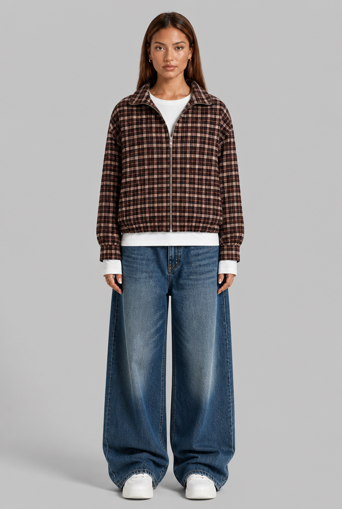 Plaid Cropped Jacket
