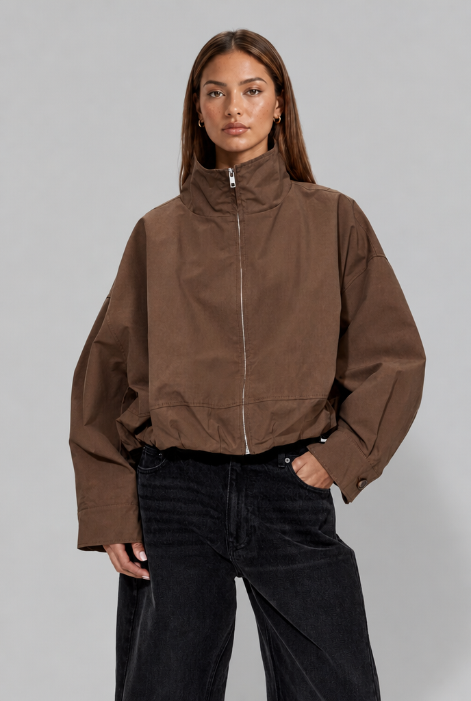 Cropped Bomber Jacket