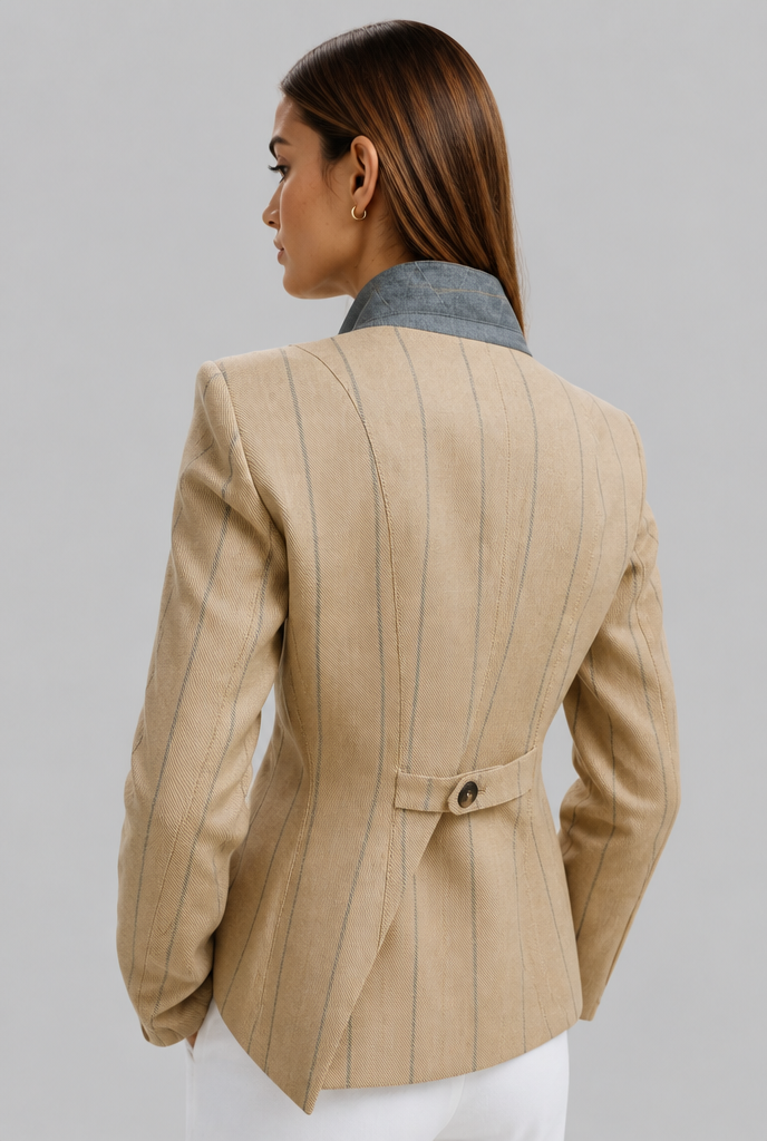 Fitted Pinstripe Blazer