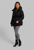 Puffer Coat with Belted Waist