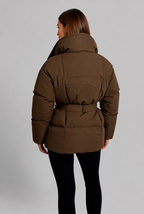 Puffer Coat with Belted Waist