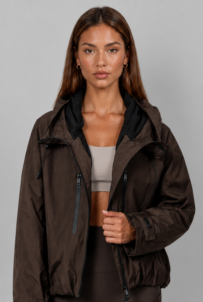 Oversized Hooded Windbreaker Jacket