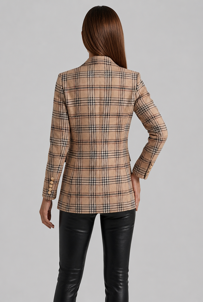 Double Breasted Blazer with Gold Buttons