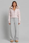 Cropped Puffer Jacket with Fur Hood