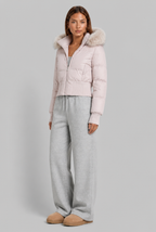 Cropped Puffer Jacket with Fur Hood