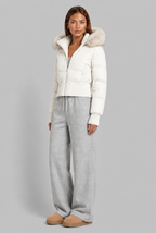 Cropped Puffer Jacket with Fur Hood