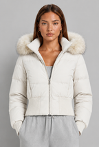 Cropped Puffer Jacket with Fur Hood