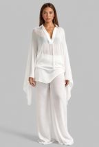 Linen Blouse & Wide Leg Trouser Set