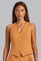 Linen Waistcoat & Wide Leg Trouser Set