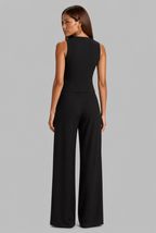 Linen Waistcoat & Wide Leg Trouser Set