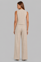 Linen Waistcoat & Wide Leg Trouser Set