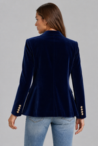 Velvet Blazer with Gold Button