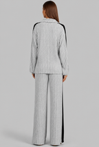 Knitted Co-Ord Set with Side Stripe