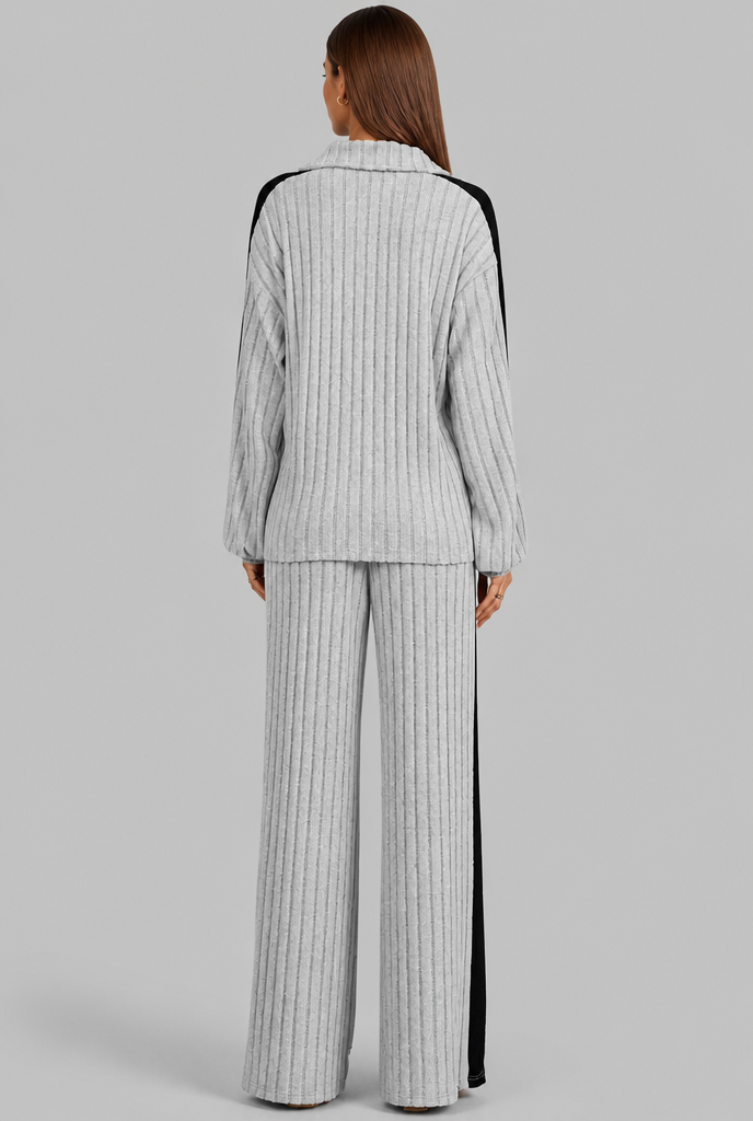 Knitted Co-Ord Set with Side Stripe