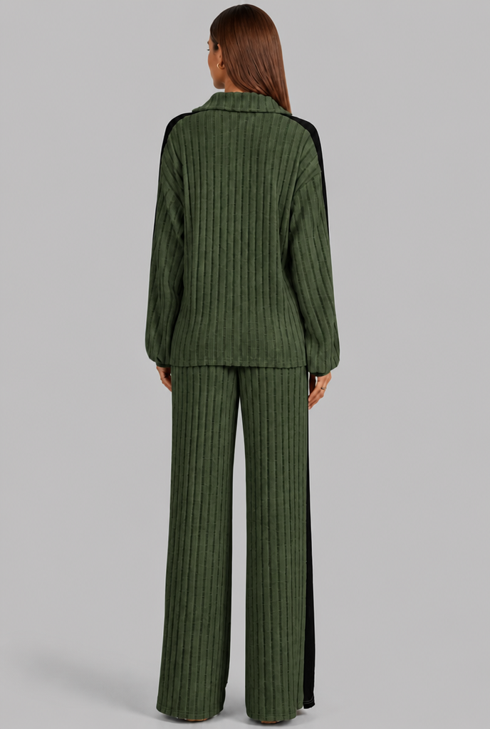 Knitted Co-Ord Set with Side Stripe