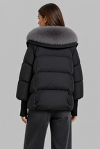 Oversized Puffer Jacket with Fur Hood